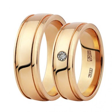 Обручальные кольца 10-201 | 10-202-Ю534 - Ювелирный магазин Юверос