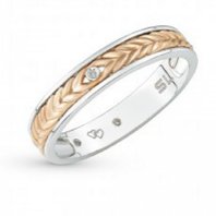 Обручальное кольцо Кольцо с 3 бриллиантами, 0.01-S11310