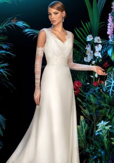 Свадебное платье Лали-С57581. А-силуэт, длинное со шлейфом.