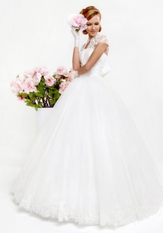 Свадебное платье Кьяра-С57935. С пышной юбкой, длинное без шлейфа.